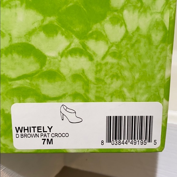 Sam Edelman Brown Patent Crocodile Heeled Booties - Picture 10 of 10